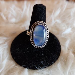 Blue Botswana Agate Ring